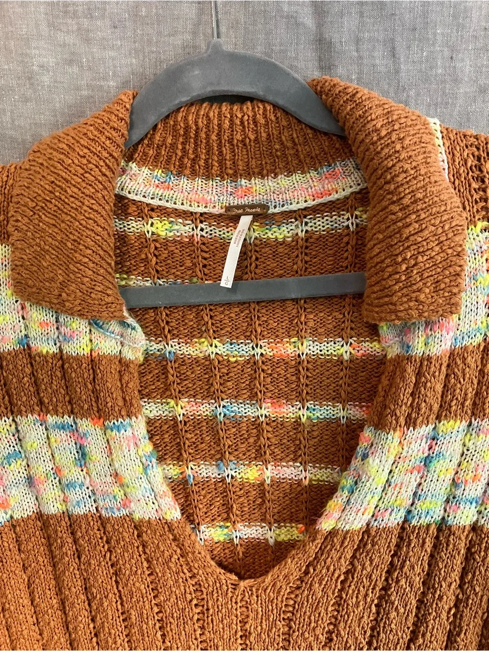 Free People Sweater with colorful stripes